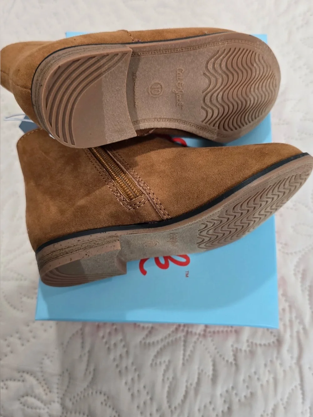 Cat & Jack Penelope Cognac Ankle Boots Kids Size 10 NWT
